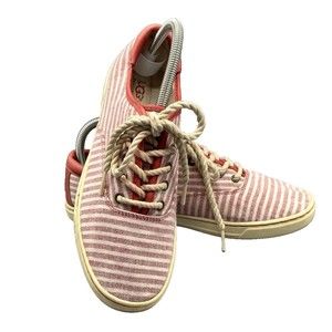 UGG Womens Sneakers US 9.5 Eyan 2 Nautical White Red Striped Lace Up Cas…
